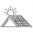 © Jyoti - Simple outline drawing of a solar panel under the sun line art vector