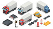 © Ophelia - Isometric truck set with accessories and construction elements