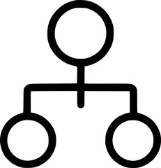  An outline icon representing an organizational chart, hierarchy, business structure, team roles, and management flow.