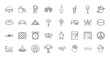 © PixeloAI - Everyday life line icon set. Vector pictograms of dining, food, drinks, relaxation, health, hobbies, abstract concepts, thin linear illustration.