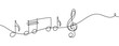 © FATNA - one line drawing of music notes decorative handdrawn