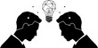 © Vexora Studio - Shared Ideas: Two People Connected to an Innovative Lightbulb Moment