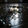 © Atifah Ariqah Putri  - Metal shavings scattered on a reflective surface with a shallow depth of field