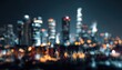 © Michael - Consulting concept with blurred city lights and digital graphs. High quality