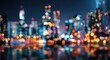 © liang - Consulting with blurred city abstract lights background. High quality