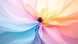 © nani - An abstract depiction of a lotus flower or flowing petals, with soft pastel shades of blue, purple, pink, orange, and yellow, centered on a dark core, creating a visual effect that y