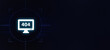 © Deenanath - glowing computer monitor icon displays 404, signifying an error, a broken link, or a page not found