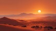 © Ameer - Vibrant orange and red sand dunes in golden sunset light desert landscape background with dramatic sky and soft shadows travel nature concept