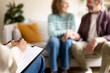 © Daniel - Hand holding couple receiving psychotherapy counseling session