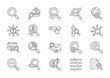 © Luckyicons - Search thin line icon set. Containing find, seo, explore, investigate, search employee, search bar, research, look for. Vector illustration