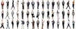 © Molly P - Set of business people in various actions on isolated background. Businesspeople, businesswomen, businessmen office worker in full body length studio professional shot in casual and formal wear
