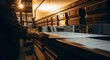 © Qii Stock - A metalworker in protective gloves feeds a sheet of metal into a large industrial press brake machine in a factory setting.