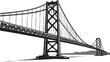 © Rahim - Black Gate Bridge landmark drawn in clean vector style, isolated format.