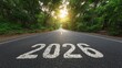 © lolipop - Drive into 2026 with a clear path forward, surrounded by lush greenery and bright sunshine, a year of growth and new beginnings on the horizon