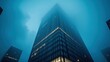 © Michael - Skyscraper in Foggy Blue Urban Landscape