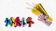 © Lustre Art Group  - Playful collage of business people walking toward megaphone with cheerful energy. Concept of communication visuals, promotion themes, teamwork messaging, corporate ads.