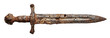 © hdesert - Old rusty sword with pitted blade and corroded hilt, isolated on transparent background, ancient weapon relic, high-resolution detail