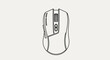 © Alis - Minimalist line art drawing of a contemporary wireless gaming mouse on a light background