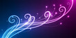 © MDJAHIRULISLAM - Abstract purple and blue vector background with glowing light, wave lines, and subtle floral fantasy pattern
