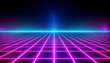 © skynds - Retro Neon Grid A Vibrant Futuristic Perspective with Illuminated Lines and Geometric Design