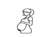 © Mohamed - set of Icon of a pregnant woman with a visible belly.