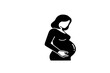 © Mohamed - set of Icon of a pregnant woman with a visible belly.