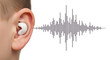 © Andres Mejia - Hearing Protection Concept: Human Ear with Earplug and Sound Wave