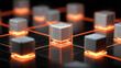 © Rosi - An emphasized central node in a connected cube network illustrating data flow, system architecture and the strategic role of core infrastructure within digital platforms.