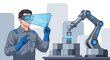 © Maulana - Futuristic manufacturing operation,augmented reality guiding precision robotic assembly for