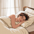 © Faiza - Peaceful sleep in bed illustration