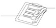 © ANJALI - Continuous one line art drawing of clipboard with a checklist design. clipboard with a checklist one line vector illustration. Continuous line drawing of hands signing a document with a pen