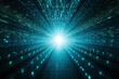 © Maria - Luminous data corridor with glowing circuits converging toward radiant light in metallic space