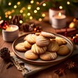© Elena - Collection of photos of Heidesand cookies, traditional German shortbread with browned butter, melt-in-your-mouth texture, festive holiday baking, cozy Christmas kitchen, artisanal gourmet treats