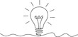 © Misho x Mamun - Continuous one line art drawing of idea (light bulb). Concept of idea emergence.one line icon with with white background