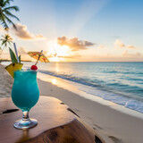 tropical cocktail on the beach