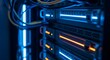 © MRSJAHANARA - Closeup of server rack with glowing lights, showcasing modern technology and data processing capabilities
