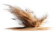 © adri - A dramatic explosion of tan and light brown dirt, a powerful burst of earth