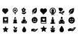 © Настя Шевчук - Collection of wellness and nature icons including meditation, plants, and hearts