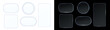 © towsif - PNG image of Collection of glass morphism elements featuring rounded rectangles squares and circles in light blue and dark gray tones perfect for ui design projects on transparent background