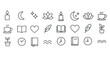 © Влада Яковенко - Minimalist icon set featuring nature objects and everyday items in simple line art