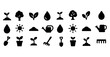 © Svitlana - Gardening icons set: plants, tools, and nature elements silhouettes