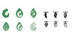 © Влада Яковенко - Caterpillar to chrysalis icons: green and black silhouette evolution stages