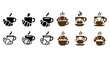 © Настя Шевчук - Coffee and croissant icons: breakfast beverage and pastry symbols