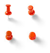 © schab - Red push pin set isolated on transparent background. 3D render.