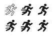 © Влада Яковенко - Dynamic Motion Logos. model in motion. Icon set. Set Logo of model in motion: silhouette with motion trails. harmonious logo variations of the same emblematic
