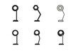 © Влада Яковенко - Modern Lamp Logos. Floor lamp. Icon set. Set Logo of Floor lamp: Modern LED lamp. harmonious logo variations of the same emblematic concept (Flat solid,