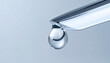 © MP-AI - Single droplet of pure liquid from pipette. Developing clean water technologies for science and medical research. macro view of clear transparent fluid essential for life