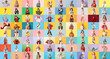 © Pixel-Shot - Set of children in stylish winter outfit on color background
