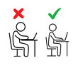 © NURUL - Ergonomics Posture Computer Work Icon Vector Set Isolated