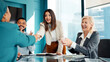 © FlexOn/peopleimages.com - Business meeting, people and handshake in office for deal, advertising contract and brand partnership. Applause, marketing team and shaking hands with client for agreement, cooperation and welcome